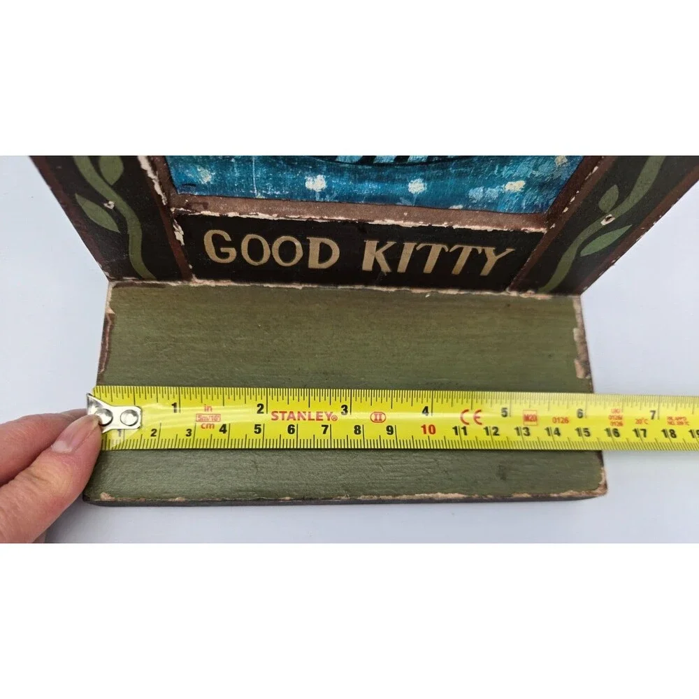 VTG Schifferl Midwest Cannon Falls Wood Cat Wall‎ Shelf Good Kitty Folk Art Farm
